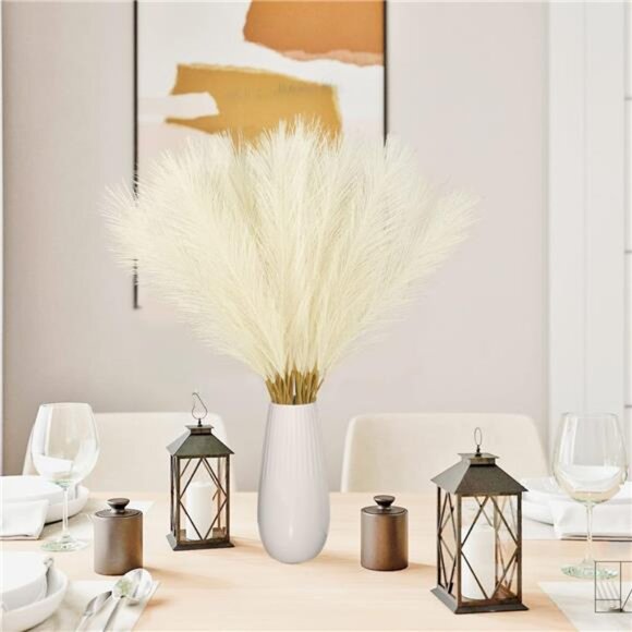 50PCS Faux Pampas Grass, 21.6" Short Artificial Pompous Grass Floral Fake Pompas - Picture 5 of 7